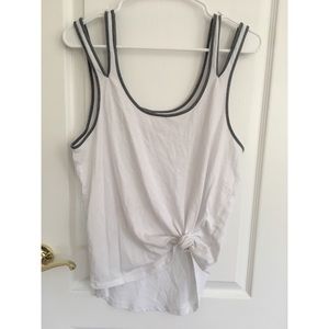 American Eagle White Boyfriend Fit Tank